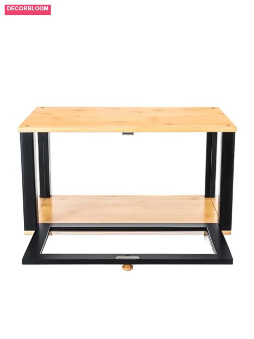 Bamboo Bread Box with Clear Acrylic Lid - Large Kitchen Countertop Storage